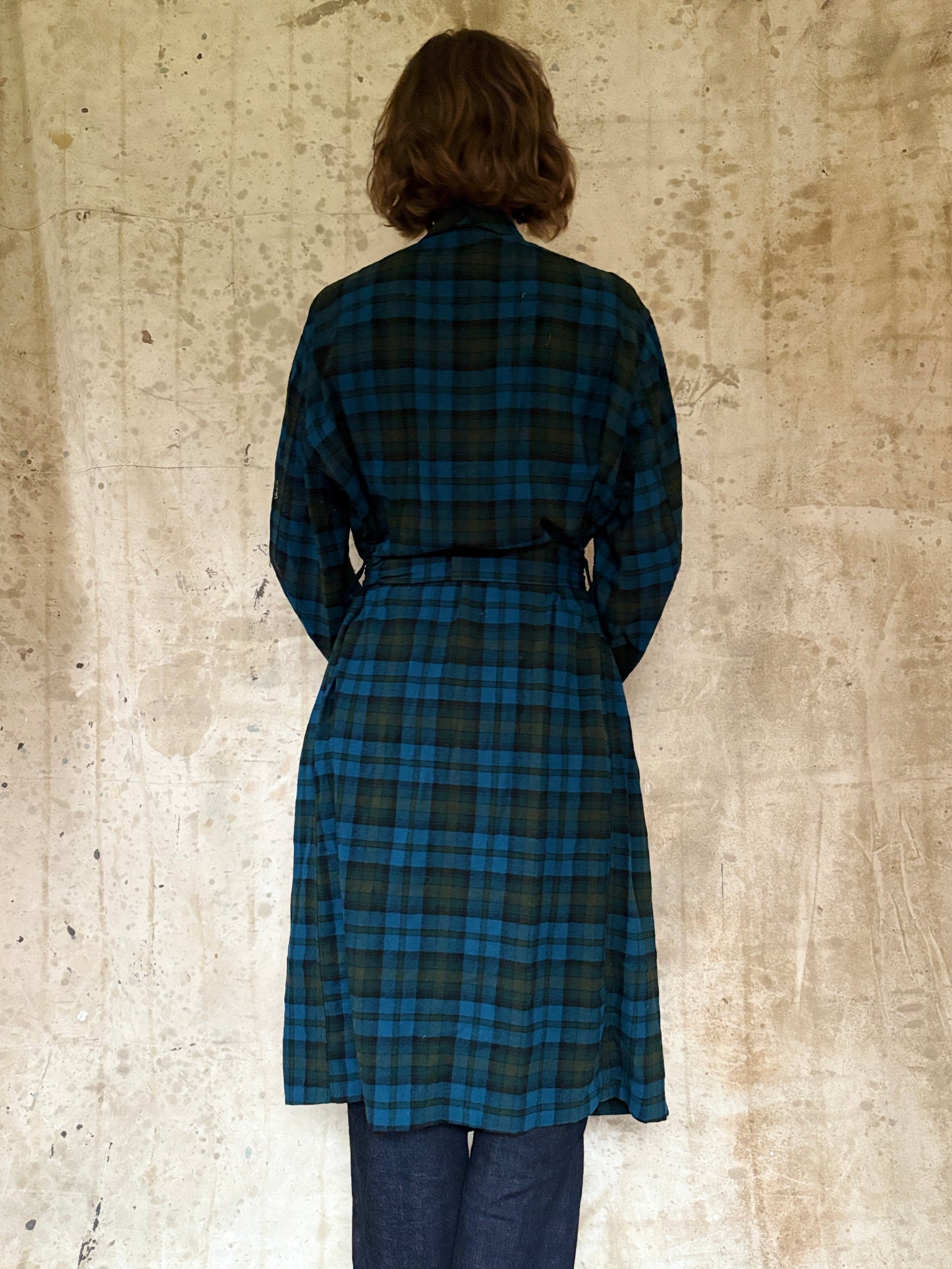 Vintage 60s/70s Pendleton Blue Plaid Robe