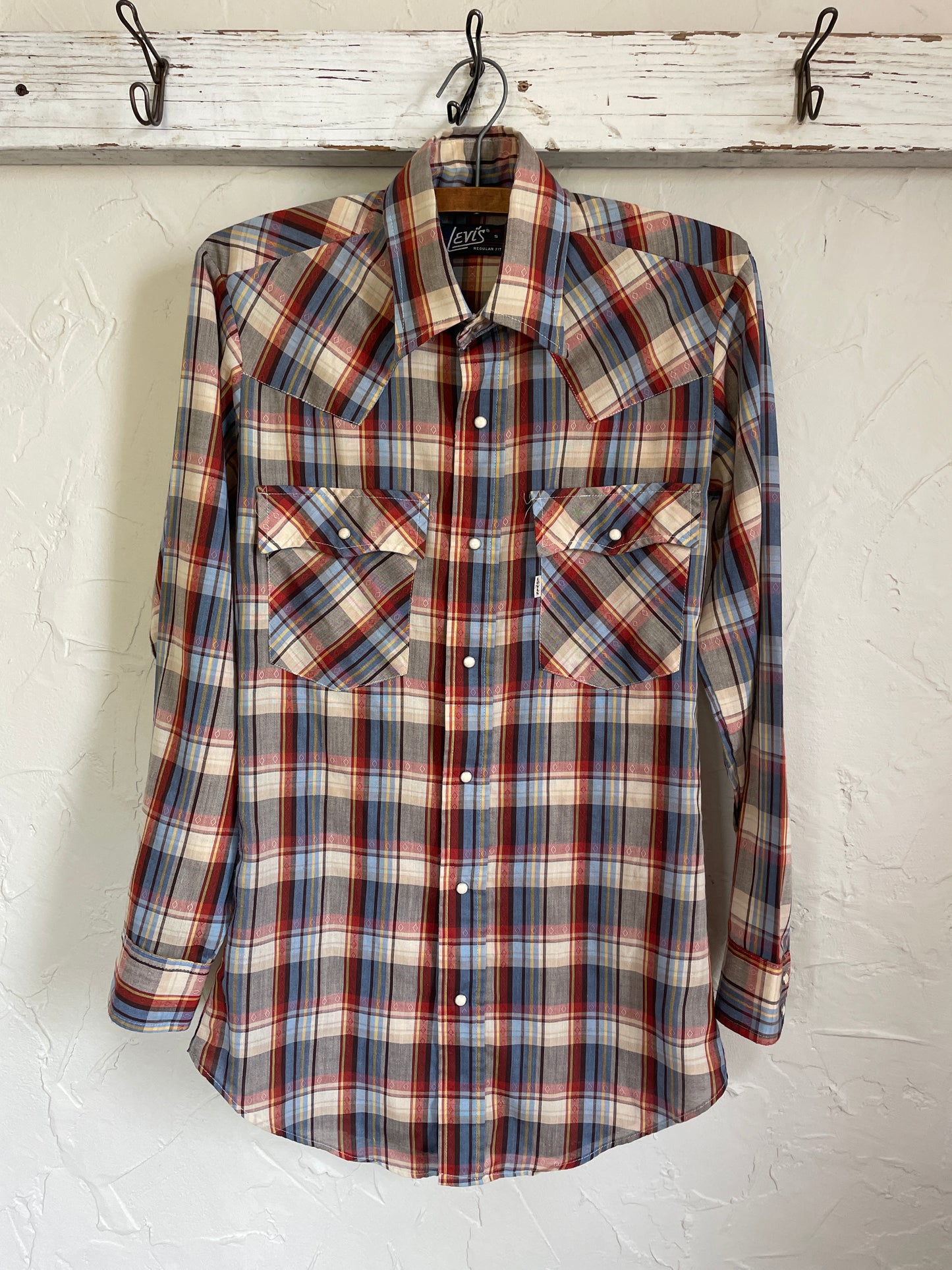 80s Levi’s Pearl Snap Plaid Western Shirt