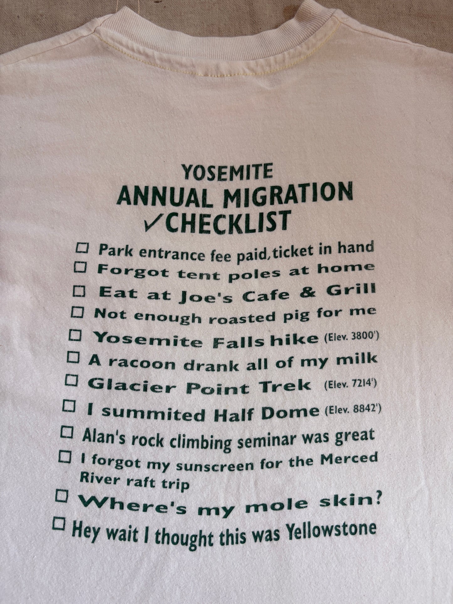 Vintage 90s Yosemite Annual Migration Pocket Tee