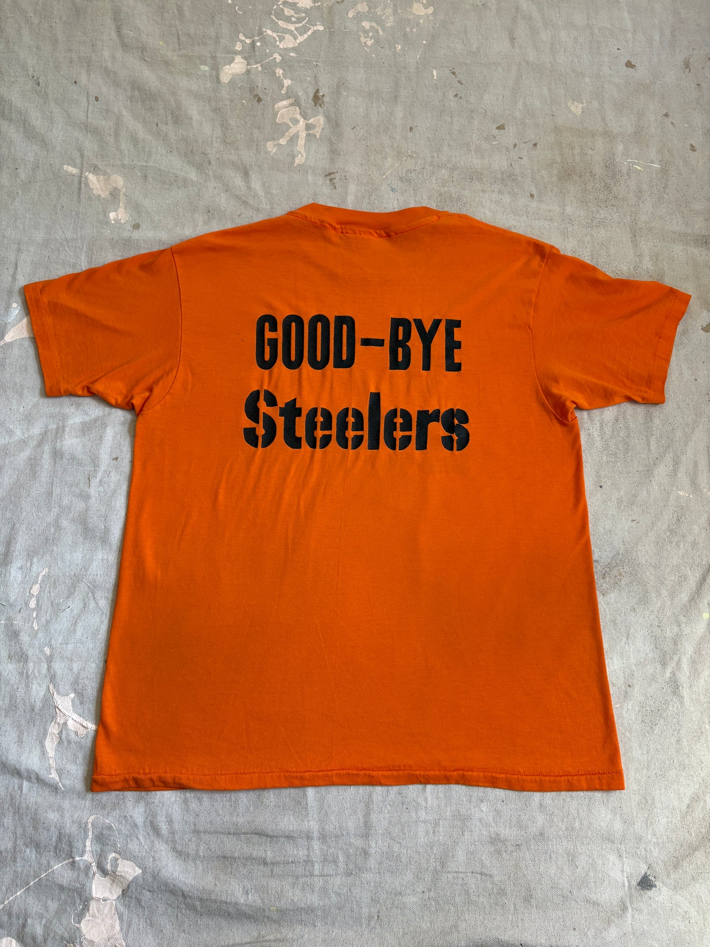 Vintage 80s Hello Browns Goodbye Steelers Tee