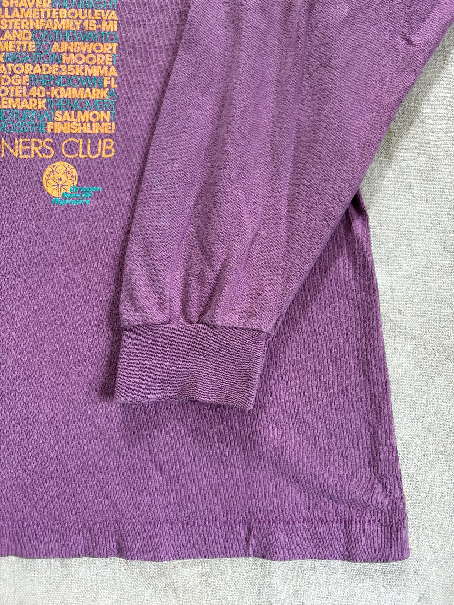 Vintage 1990 Portland Marathon Directions Finisher Long Sleeve Tee