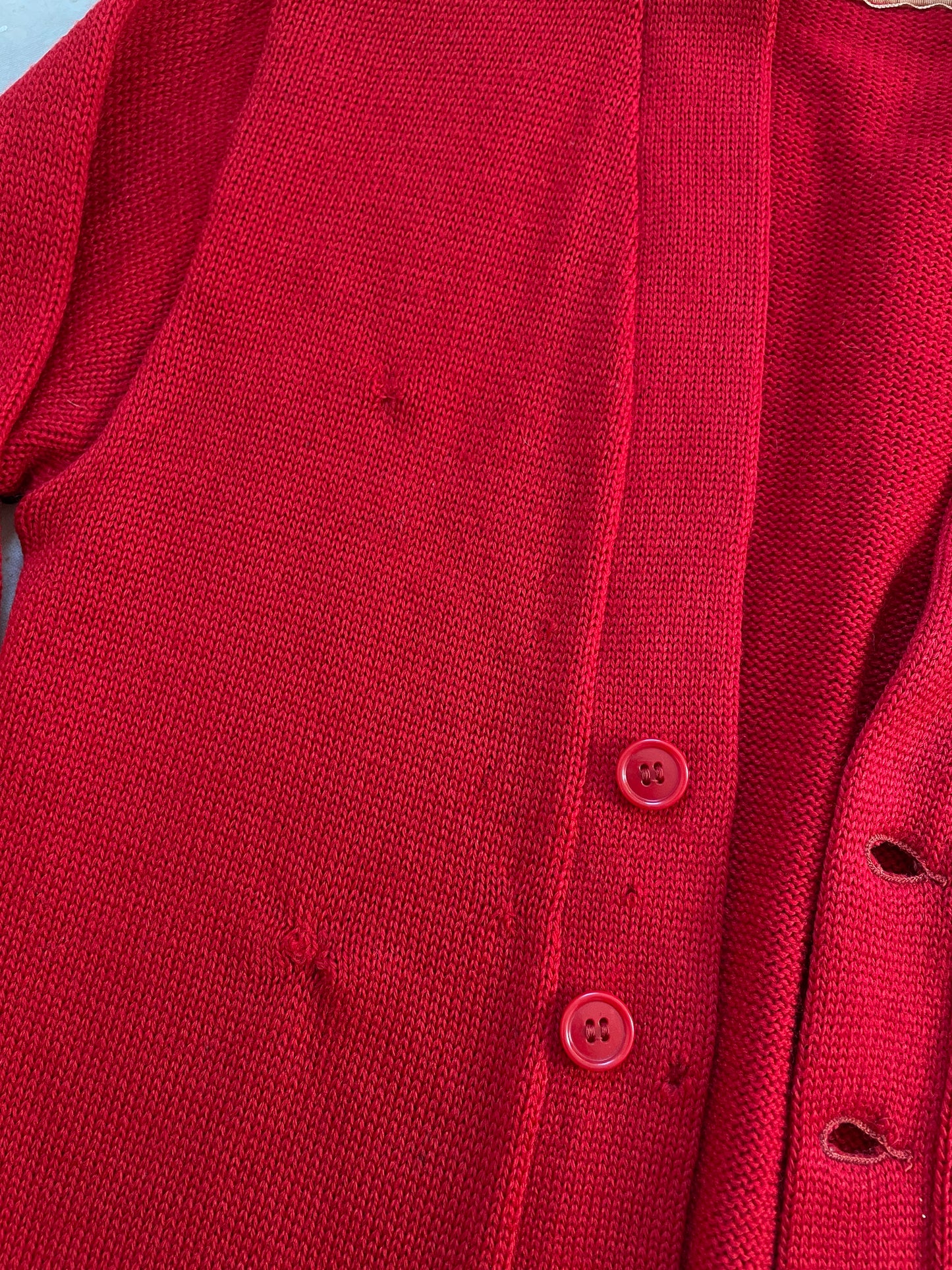 60s Red Letterman Sweater