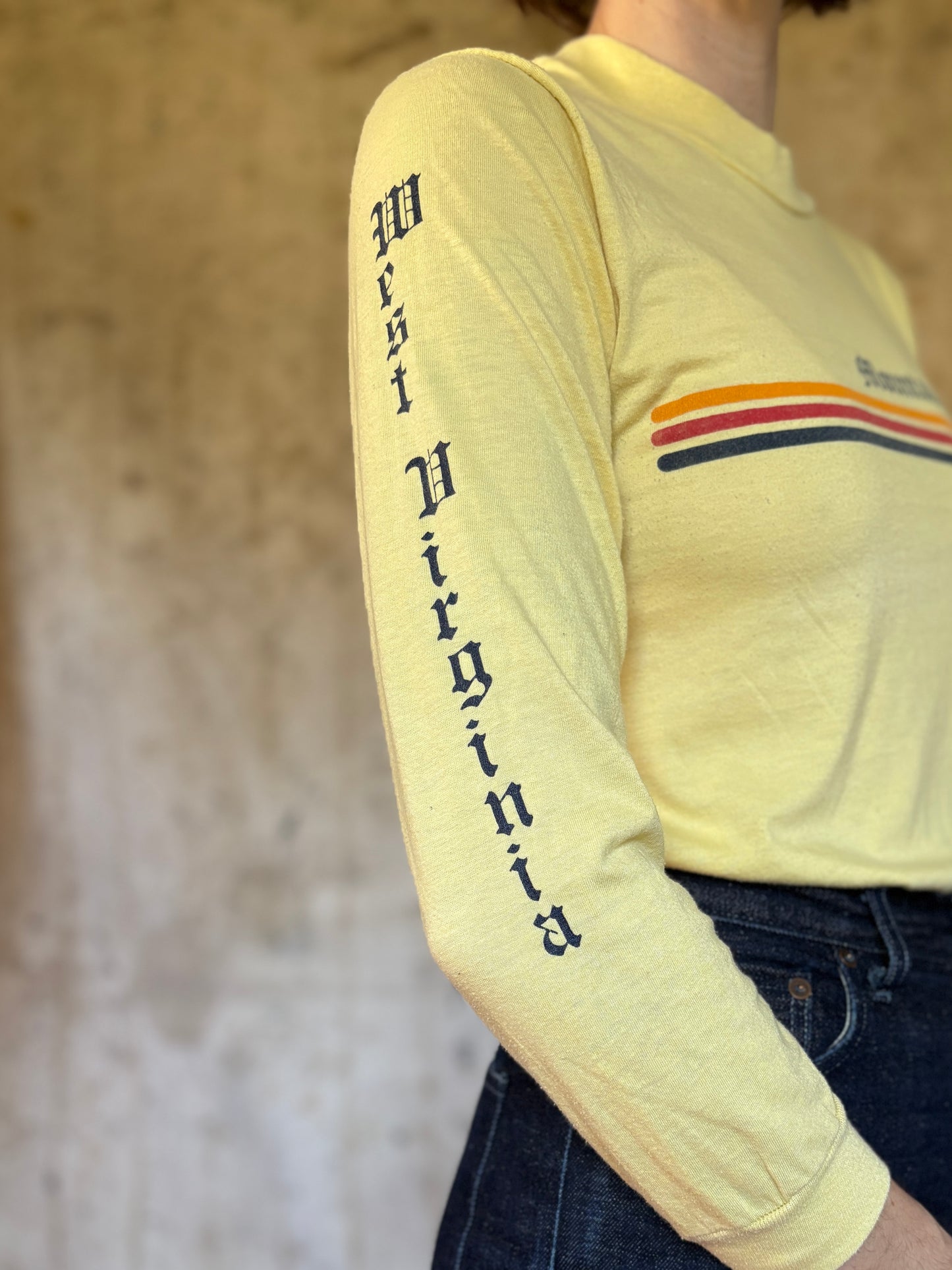 80s West Virginia Mountaineers Long Sleeve Tee