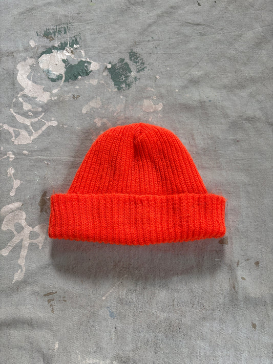 90s Safety Orange Knit Watch Cap