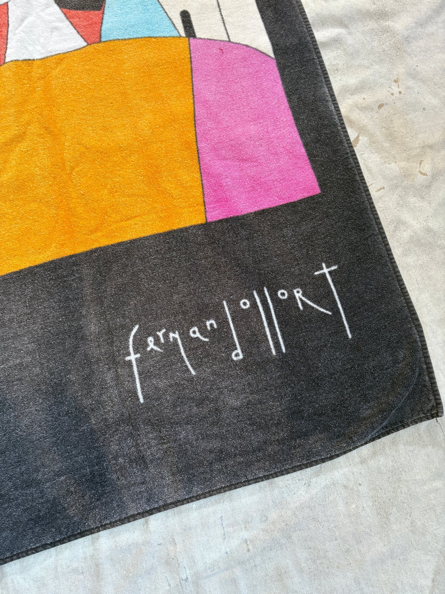 Vintage Fernando Llort Art Beach Towel