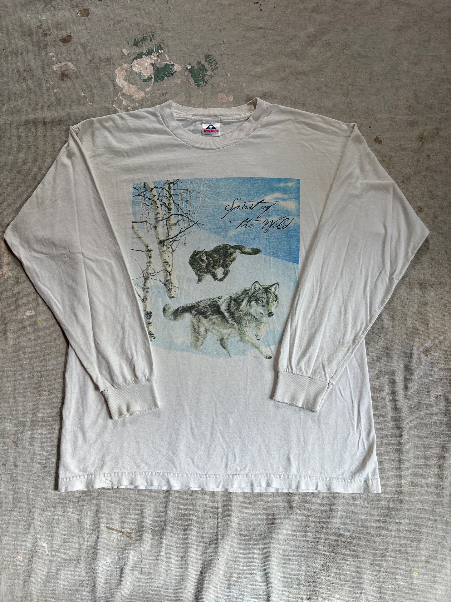 90s Spirit Of The Wild Wolf Long Sleeve Tee