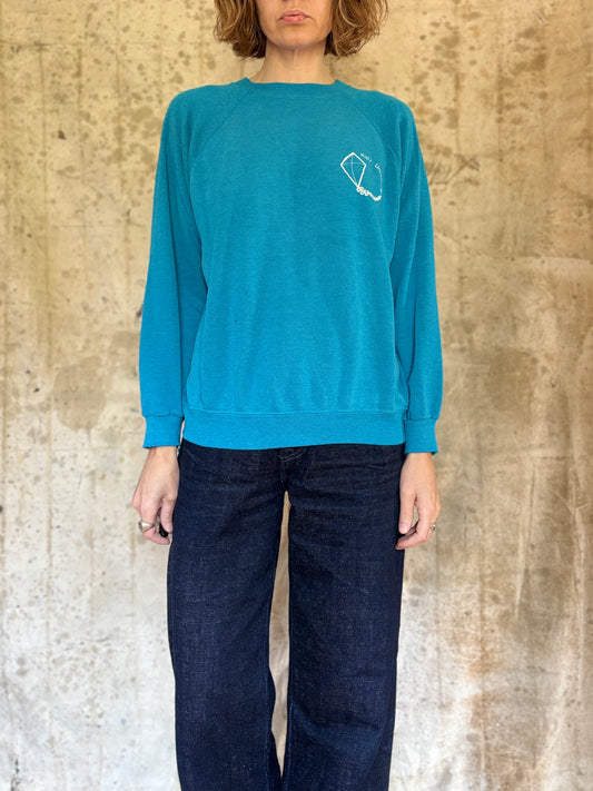 Vintage 80s Kids University Flying Kite Sweatshirt