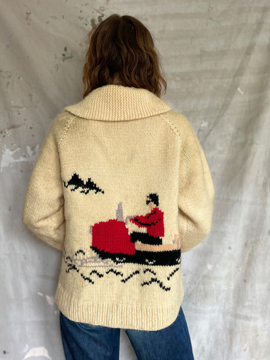 70s Snow Mobile Mary Maxim Sweater