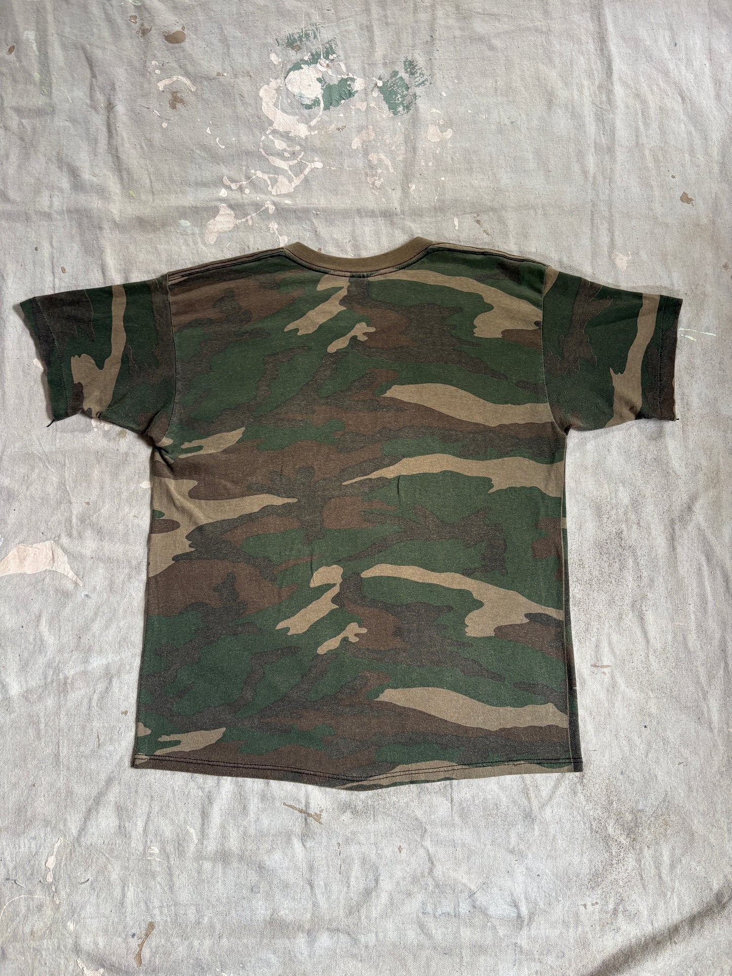 Vintage 80s Woodland Camo Pocket Tee