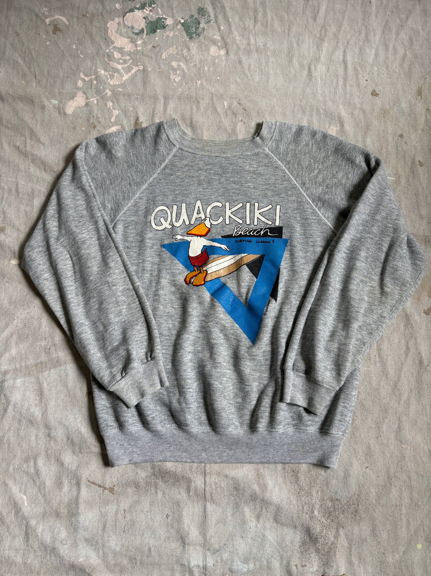 80s Quackiki Beach Surf Classic Sweatshirt