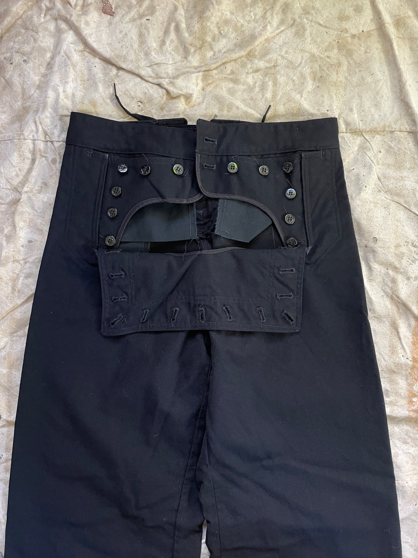 80s USN Button Front Lace Back Slacks