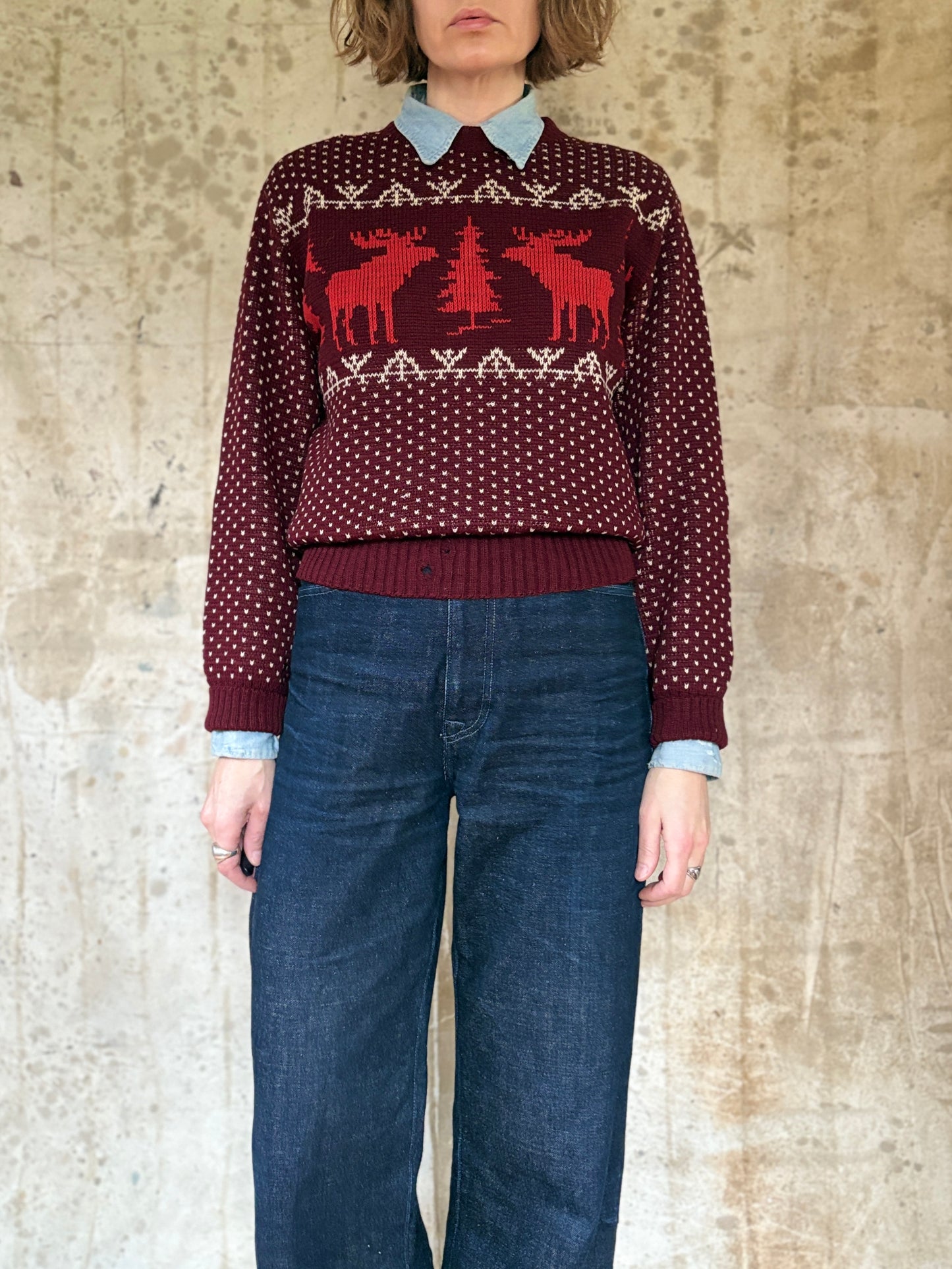 Vintage 50s Jersild Reindeer Holiday Sweater