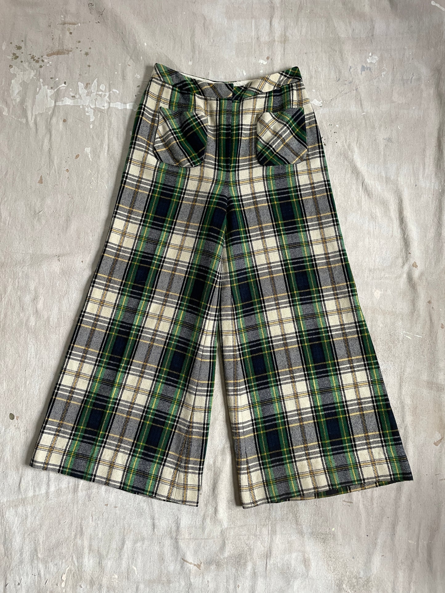 70s Wide Leg Plaid Pants