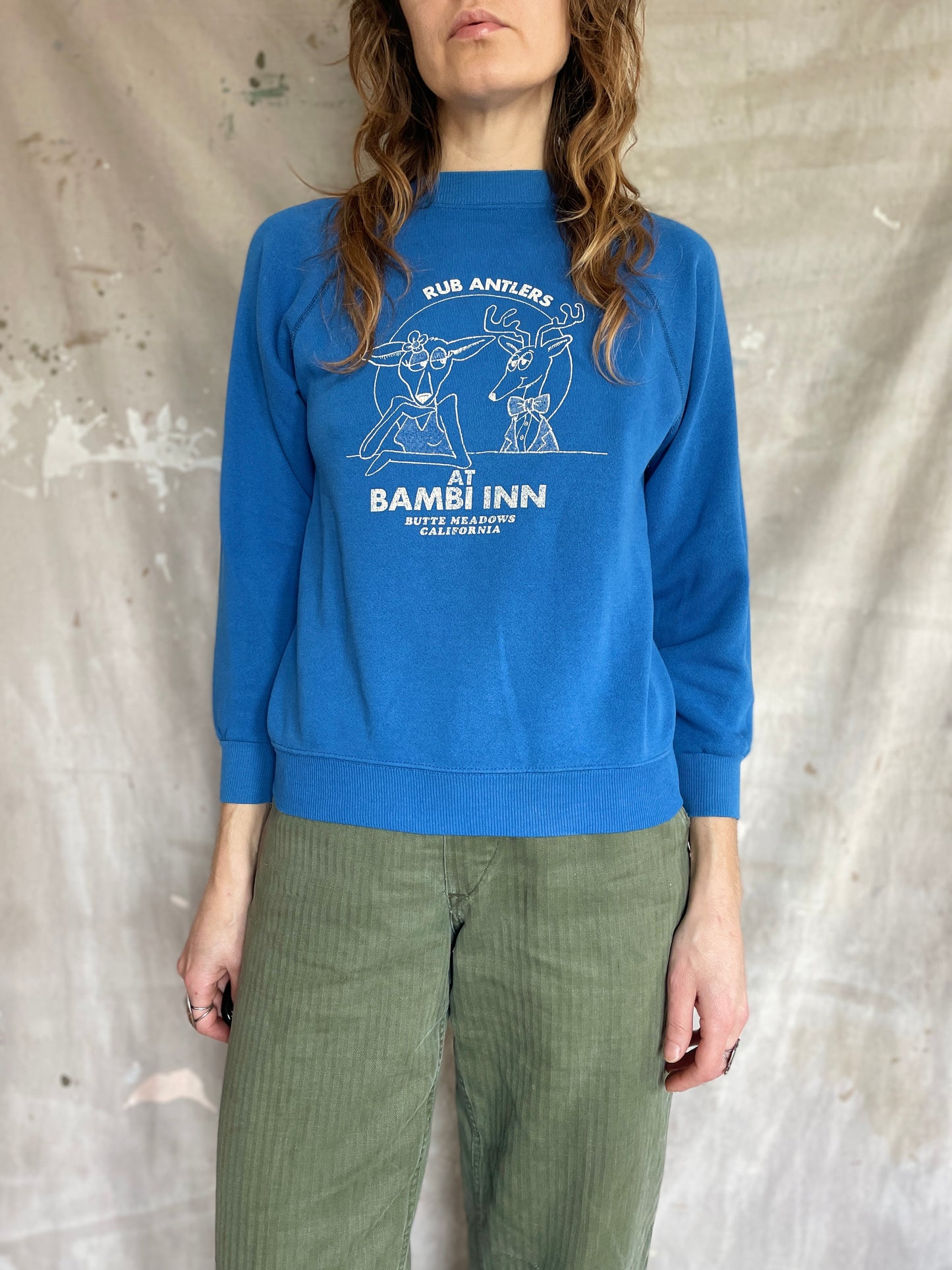 80s Rub Antlers At Bambi Inn Sweatshirt