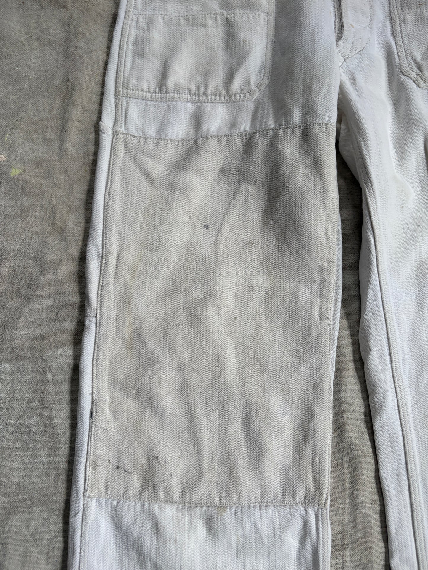60s White HBT French Workwear Overalls