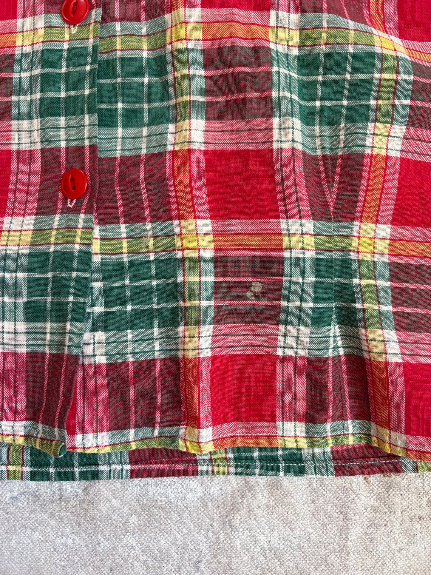 50s Bermuda Plaid Blouse