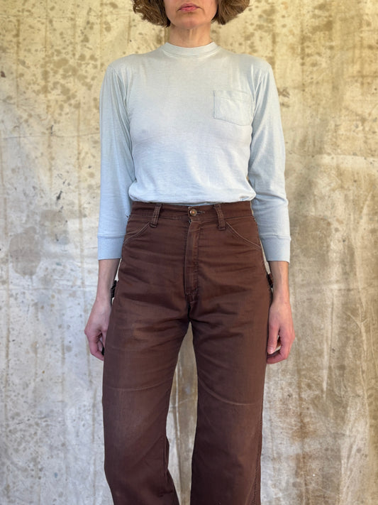 Vintage 50s Pale Blue Blank Pocket Tee