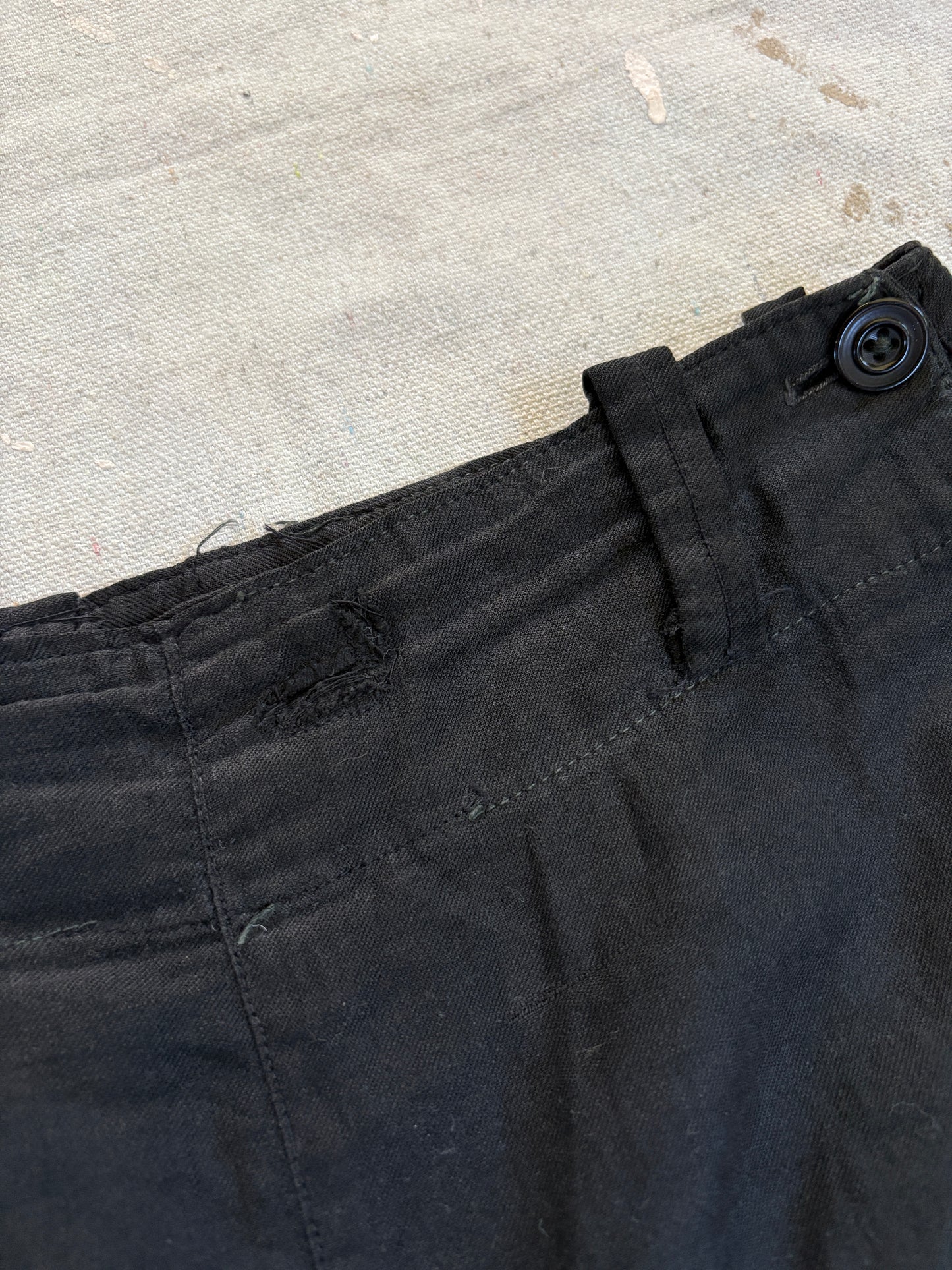 Vintage 30s Fall Front Black Gym Shorts