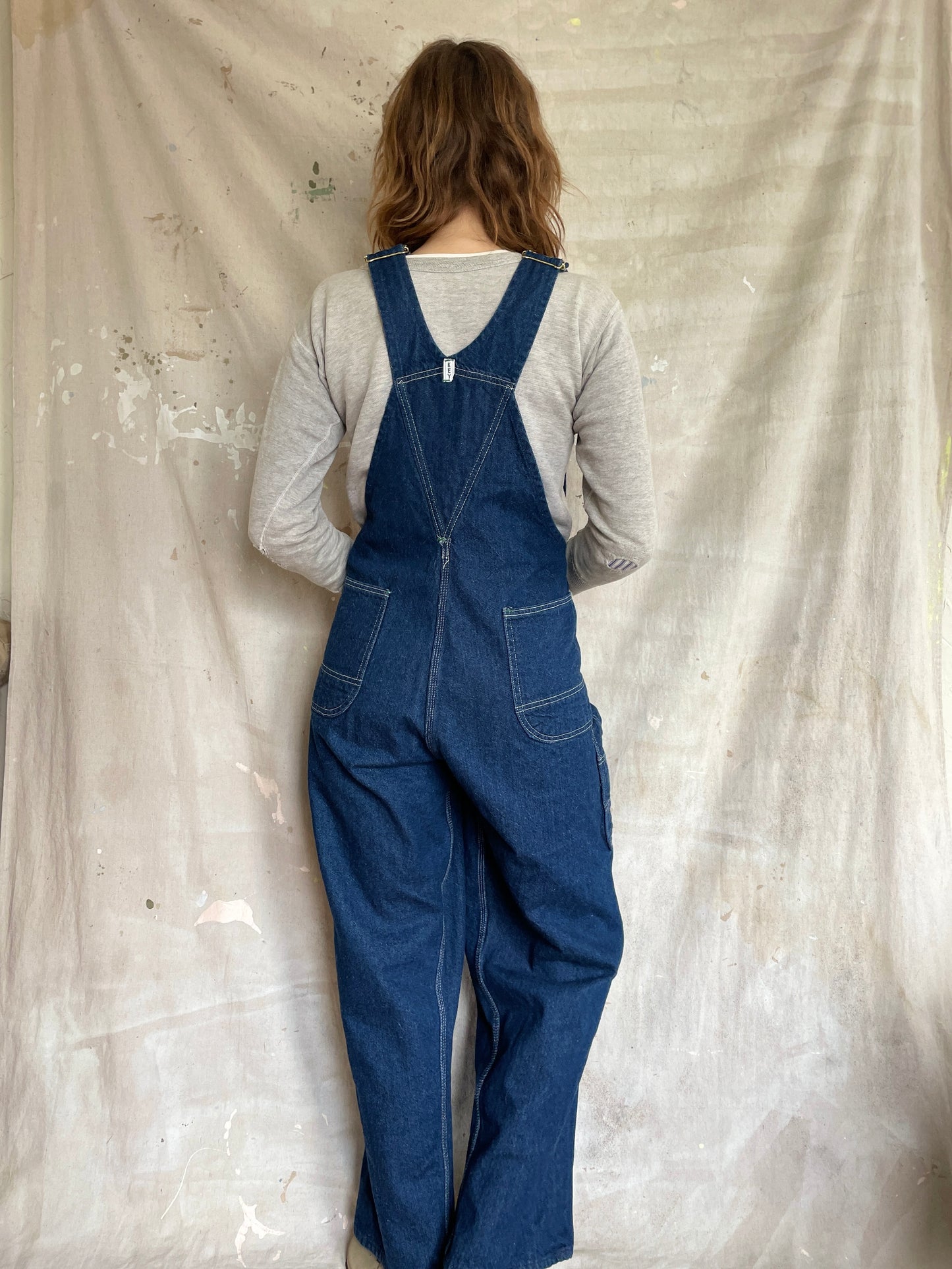 90s Key Imperial Dark Wash Overalls