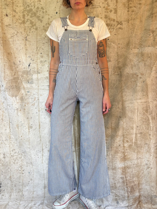 Vintage 60s/70s Sears Striped Bell Bottom Overalls