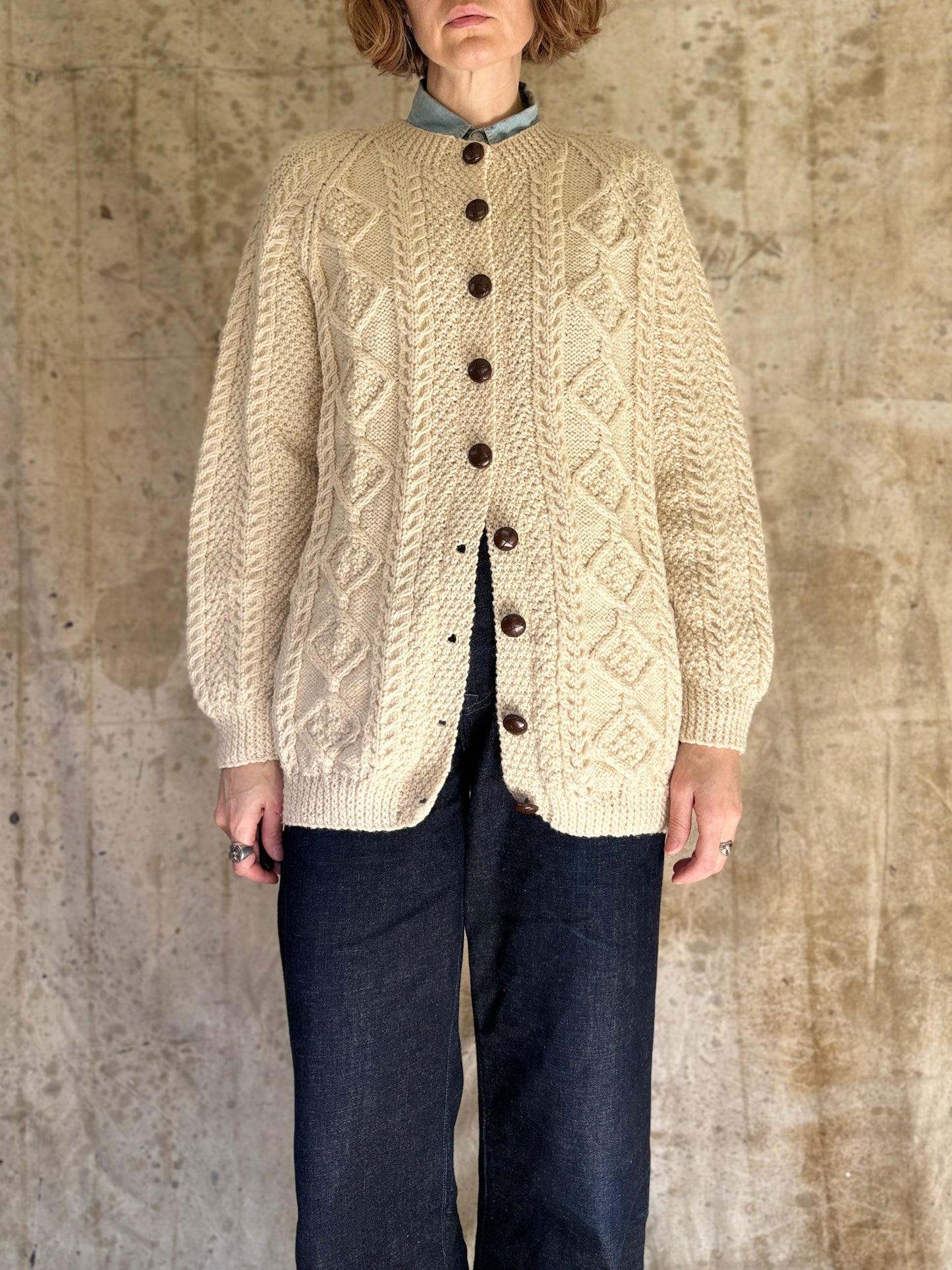 70s Fisherman Cardigan Sweater