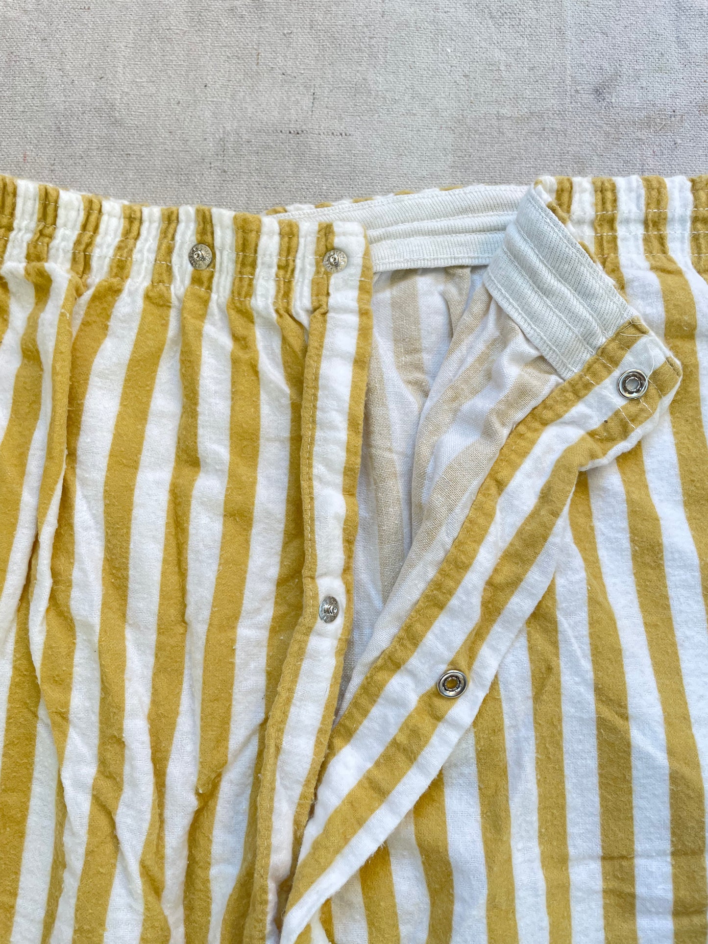 80s K-Mart Mustard Striped Flannel Pajama Set