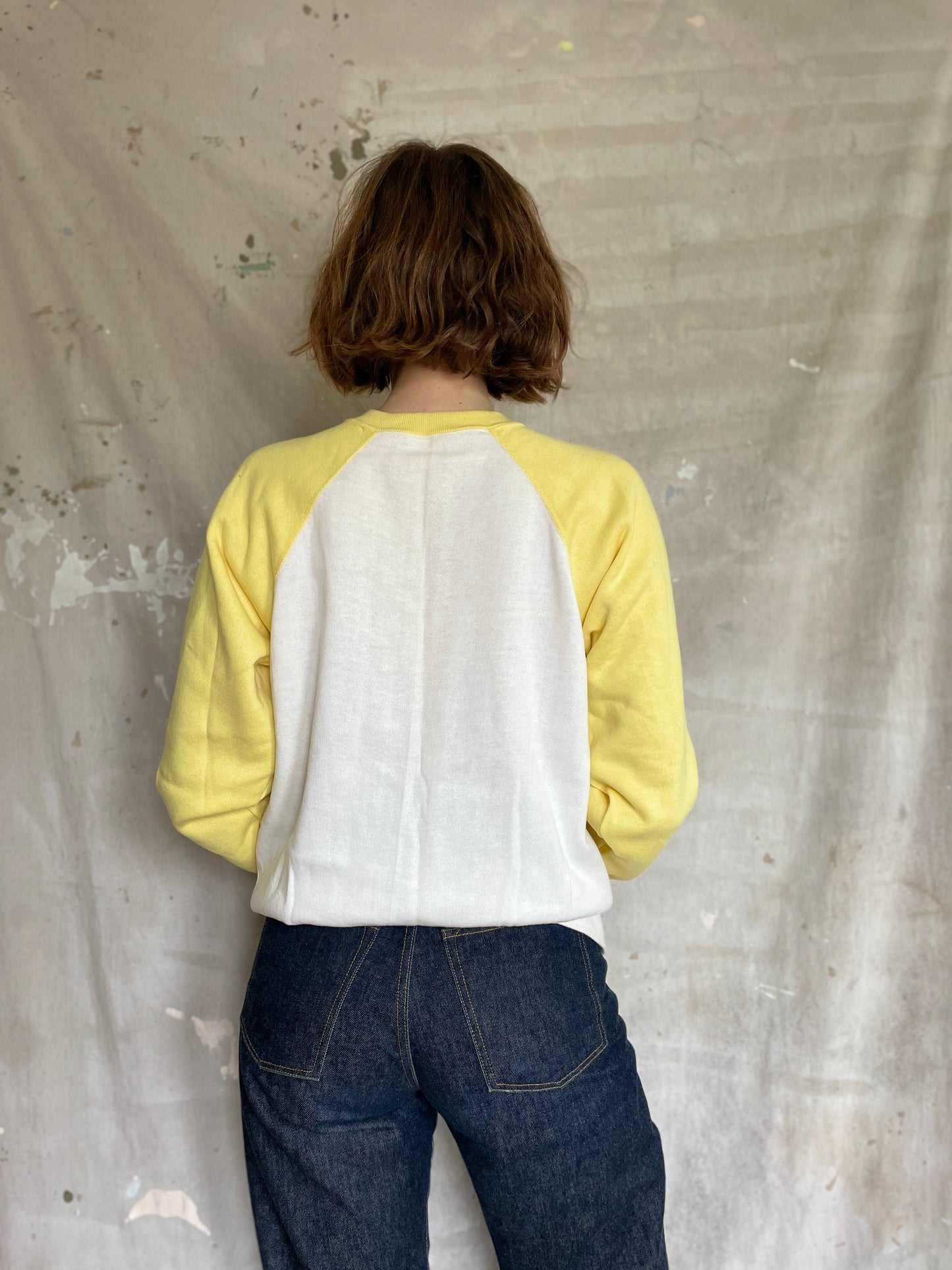 70s Deadstock Yellow And White Sweatshirt