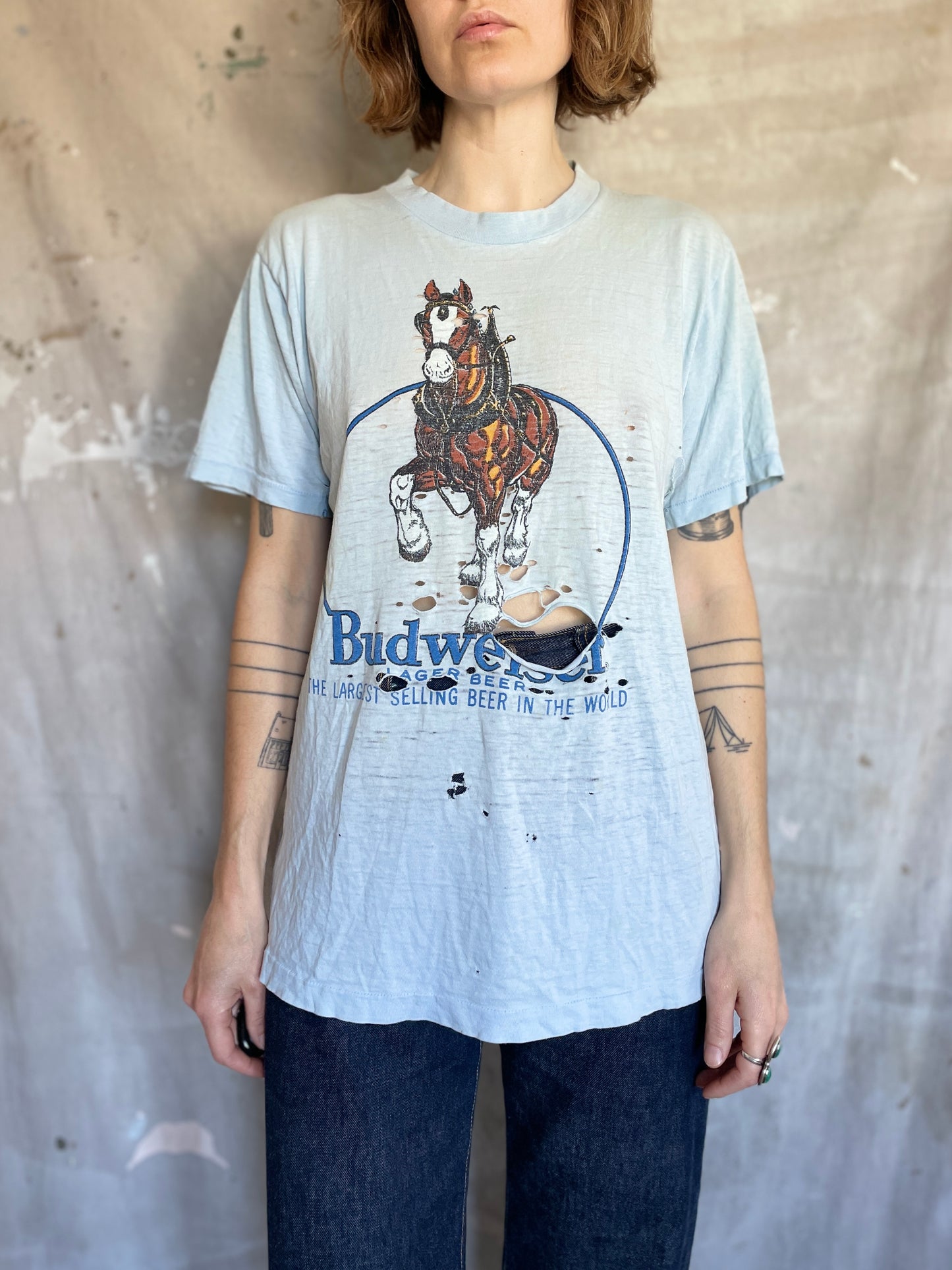 80s Thrashed Budweiser Tee