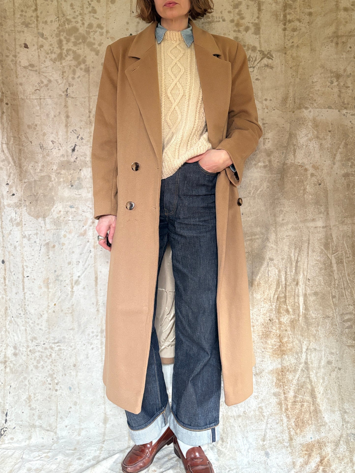80s Kristen Blake Wool Camel Peacoat