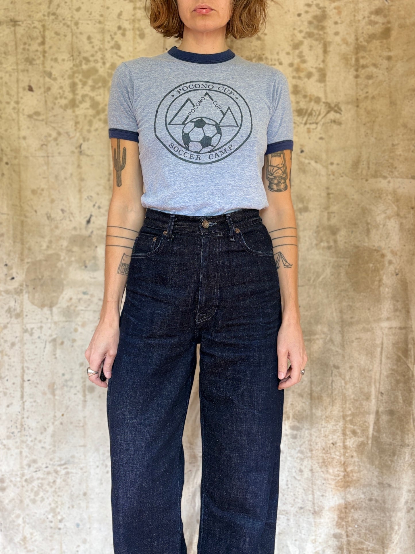 80s Pocono Cup Soccer Camp Ringer Tee