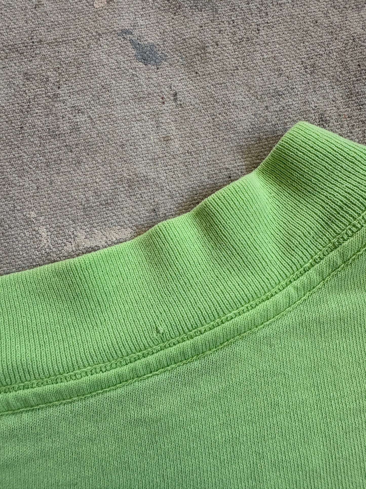Vintage 90s Cropped Blank Neon Green Tee