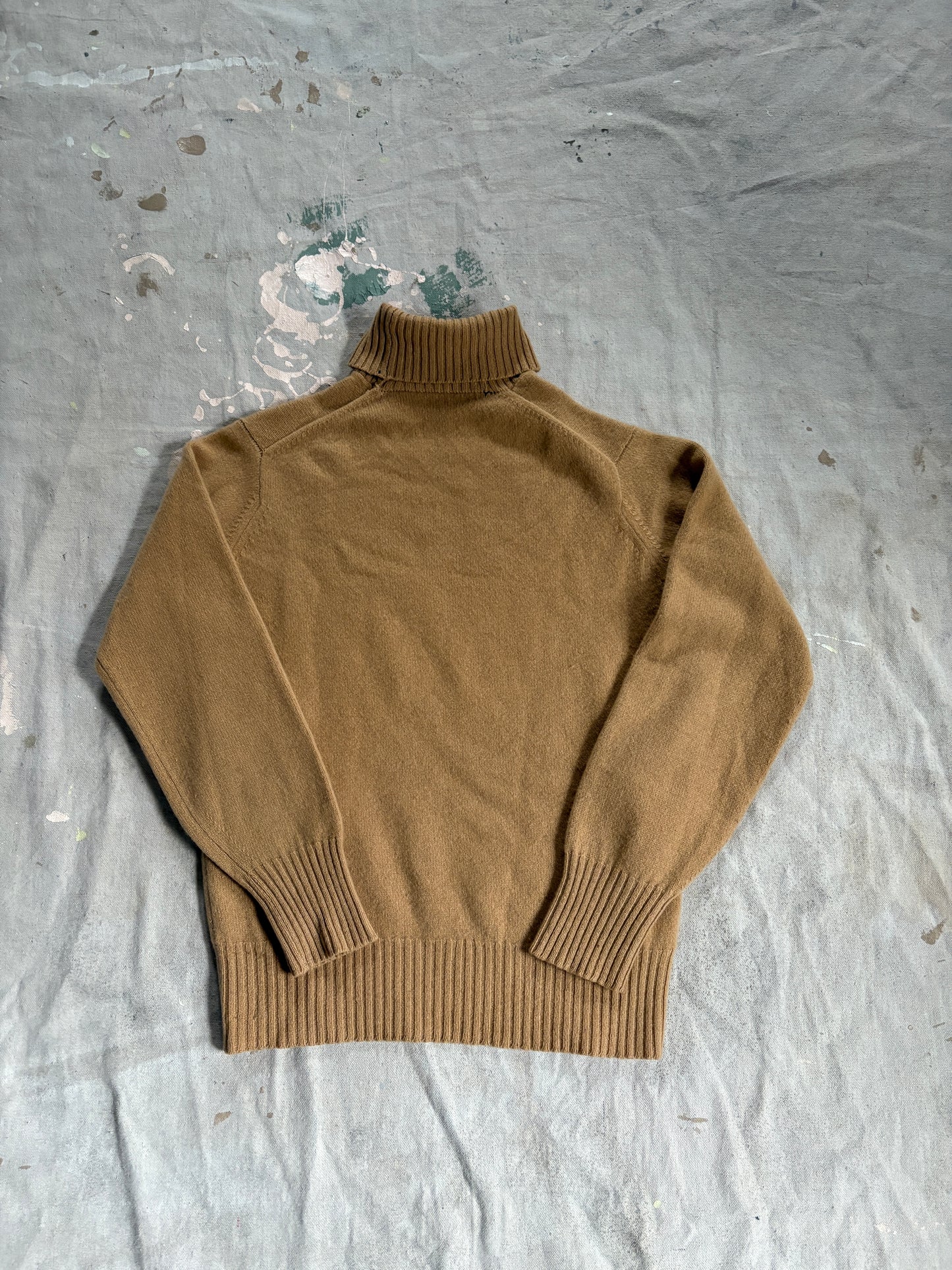 70s Cashmere Camel Turtleneck Sweater