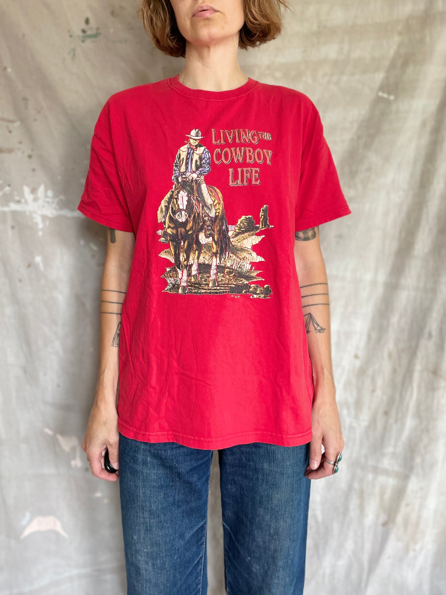 90s Living The Cowboy Life Tee