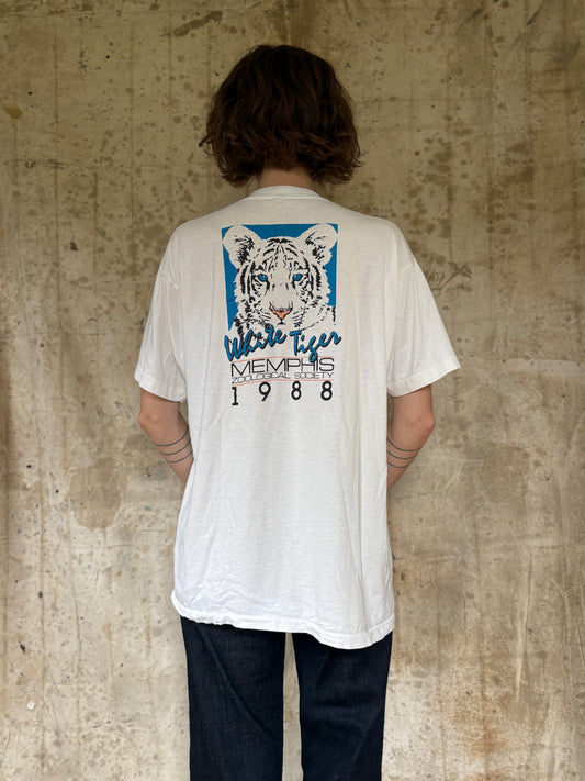 Vintage 80s White Tiger Memphis Zoological Society Tee