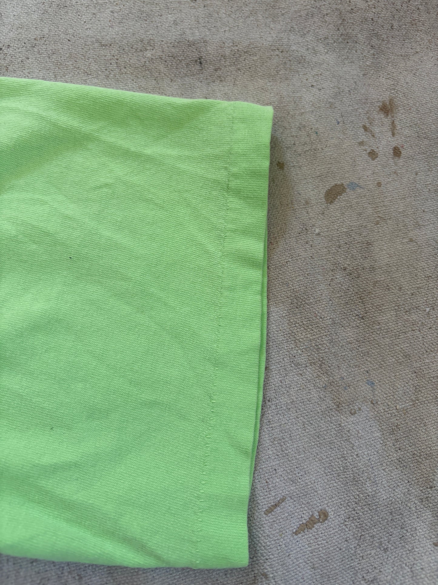 Vintage 90s Cropped Blank Neon Green Tee