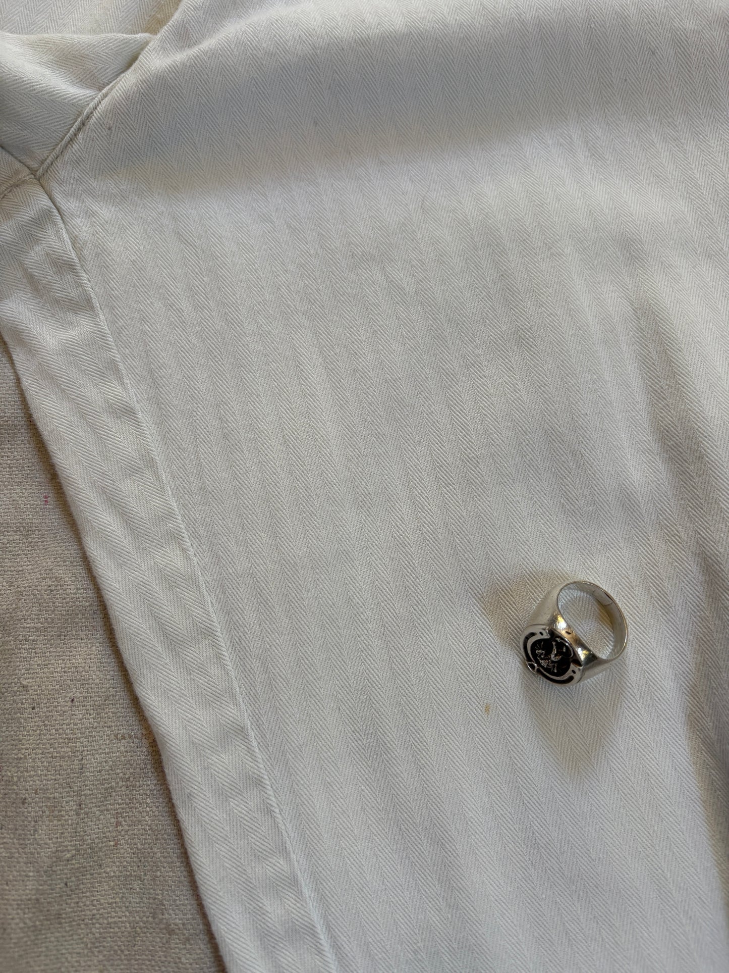 90s Off-White HBT Herringbone Twill Pleated Slacks