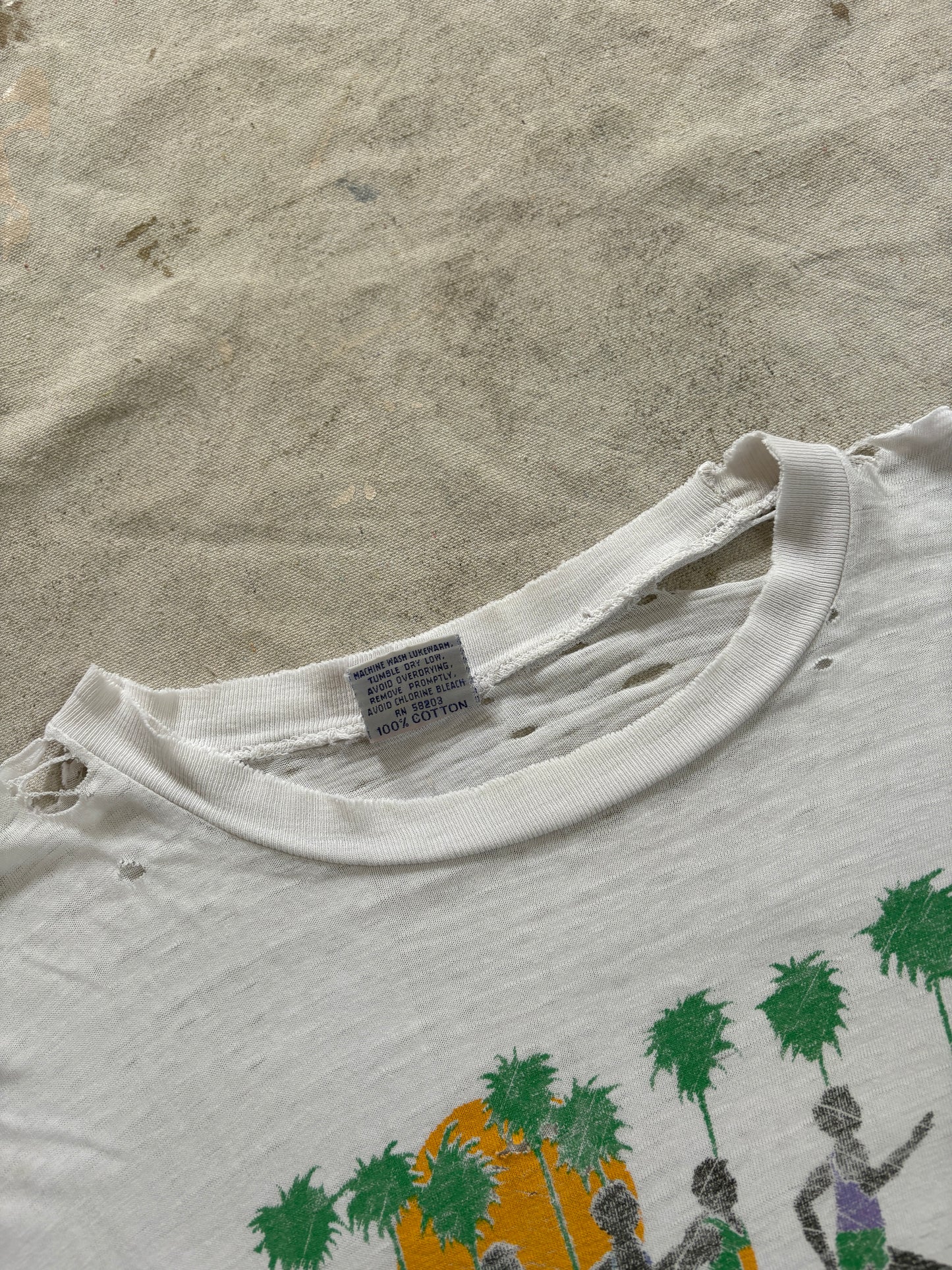 Vintage 80s Thrashed Paradise Club Runner Tee