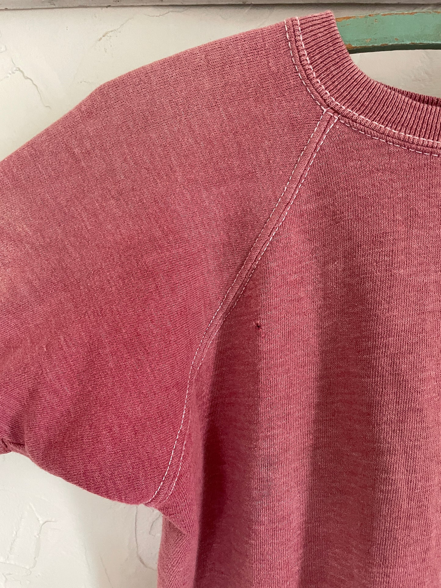 70s Blank Pink Short Sleeve Sweatshirt