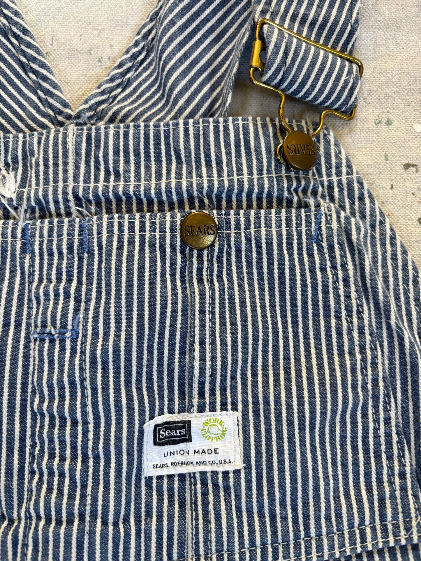 Vintage 70s Sears Hickory Stripe Overalls