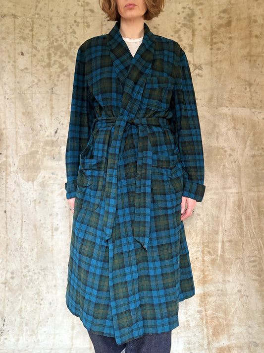 Vintage 60s/70s Pendleton Blue Plaid Robe