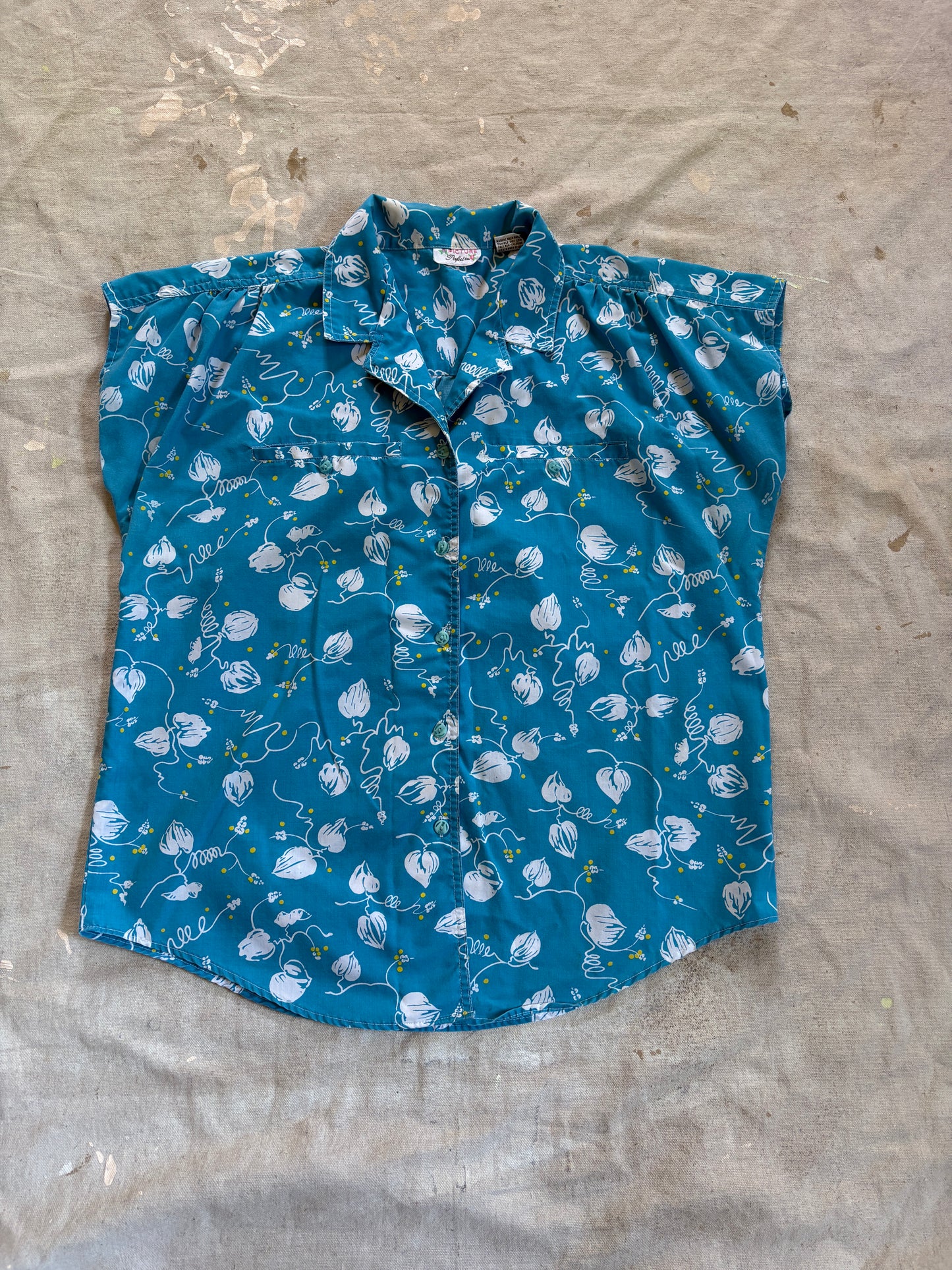 Vintage 90s Floral Hearts Blouse