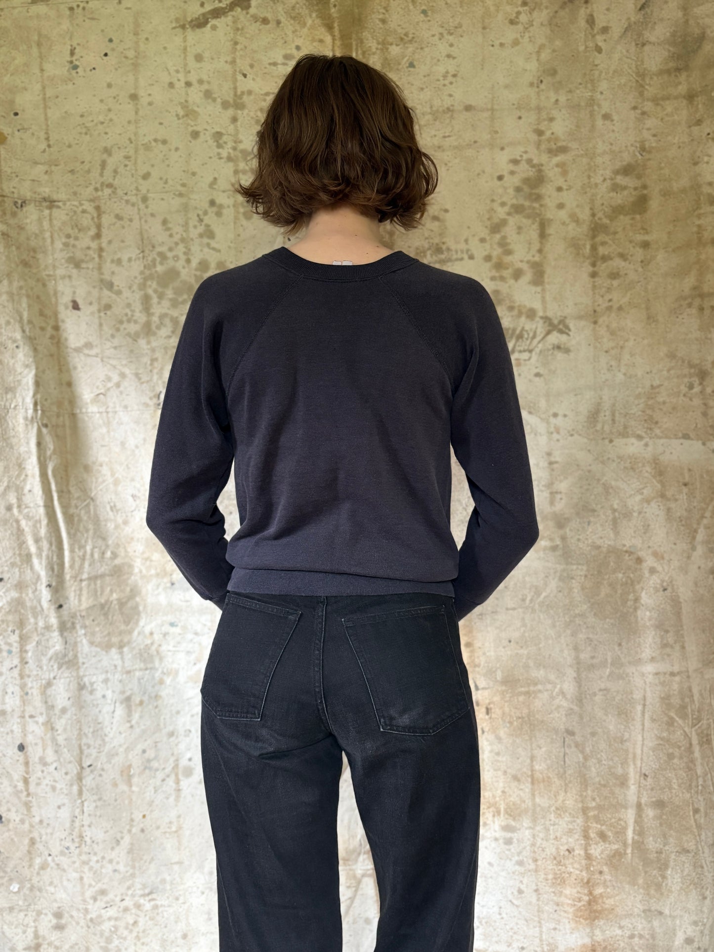 Vintage 80s Faded Black Blank Sweatshirt