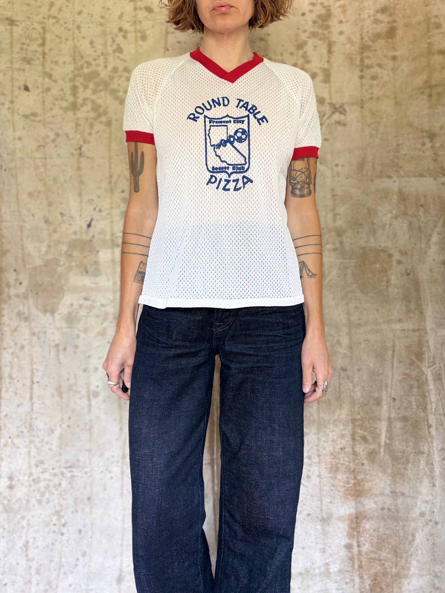 80s Round Table Pizza Mesh Jersey Tee