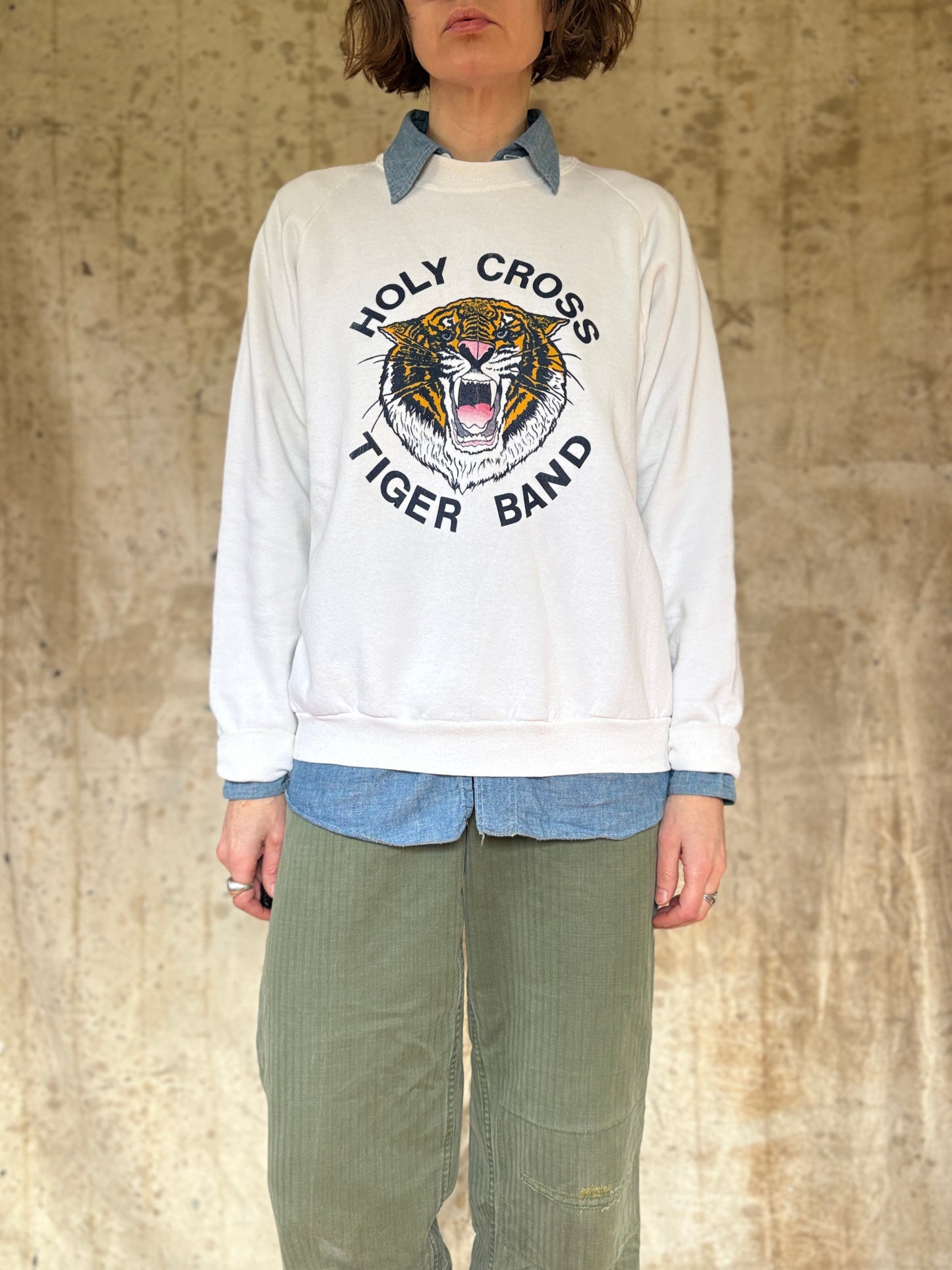 80s Holy Cross Tiger Band Sweatshirt
