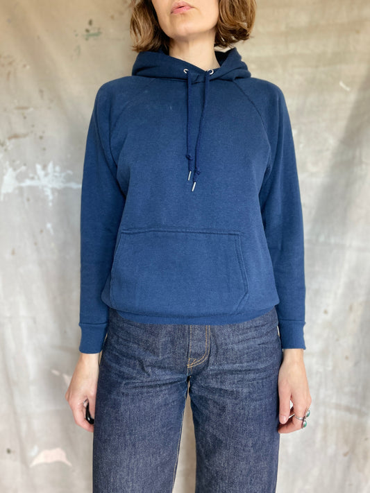 80s Blank Navy Blue Hoodie