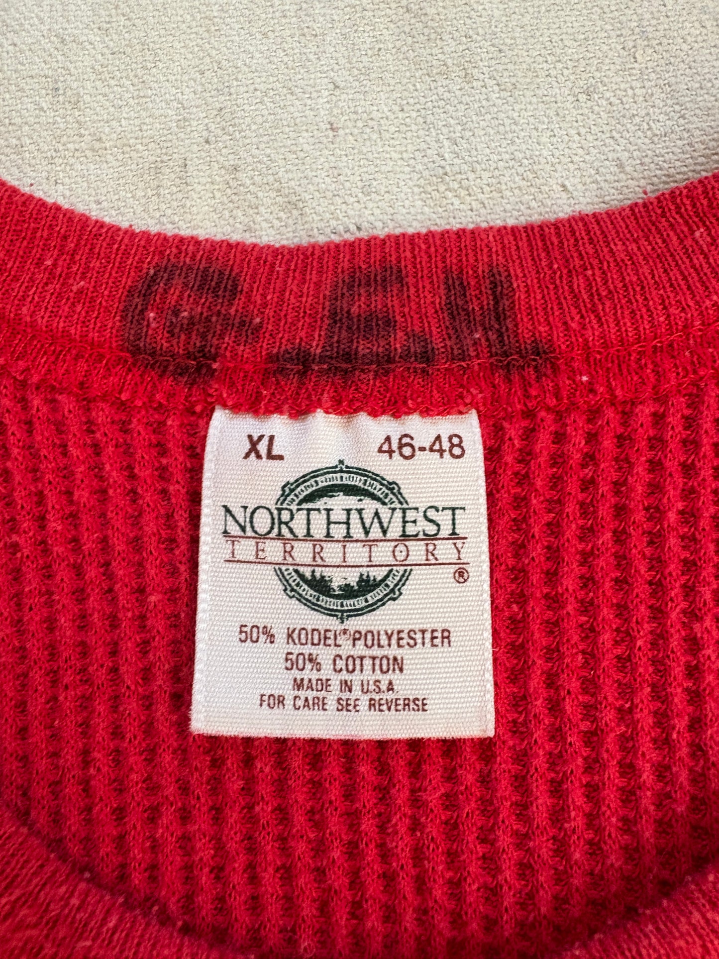 90s Blank Red Thermal Undershirt