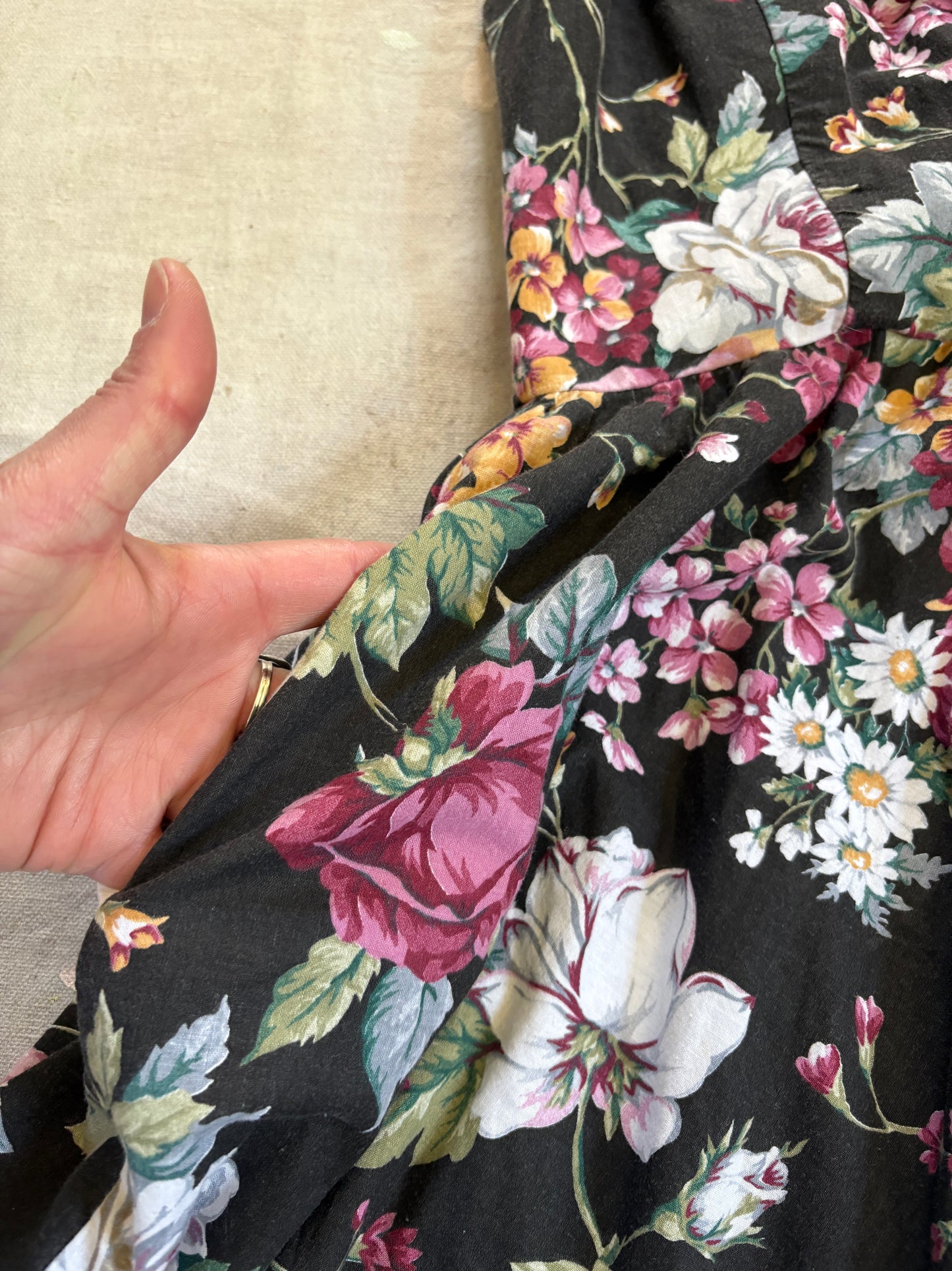 Vintage 90s Floral Halter Dress
