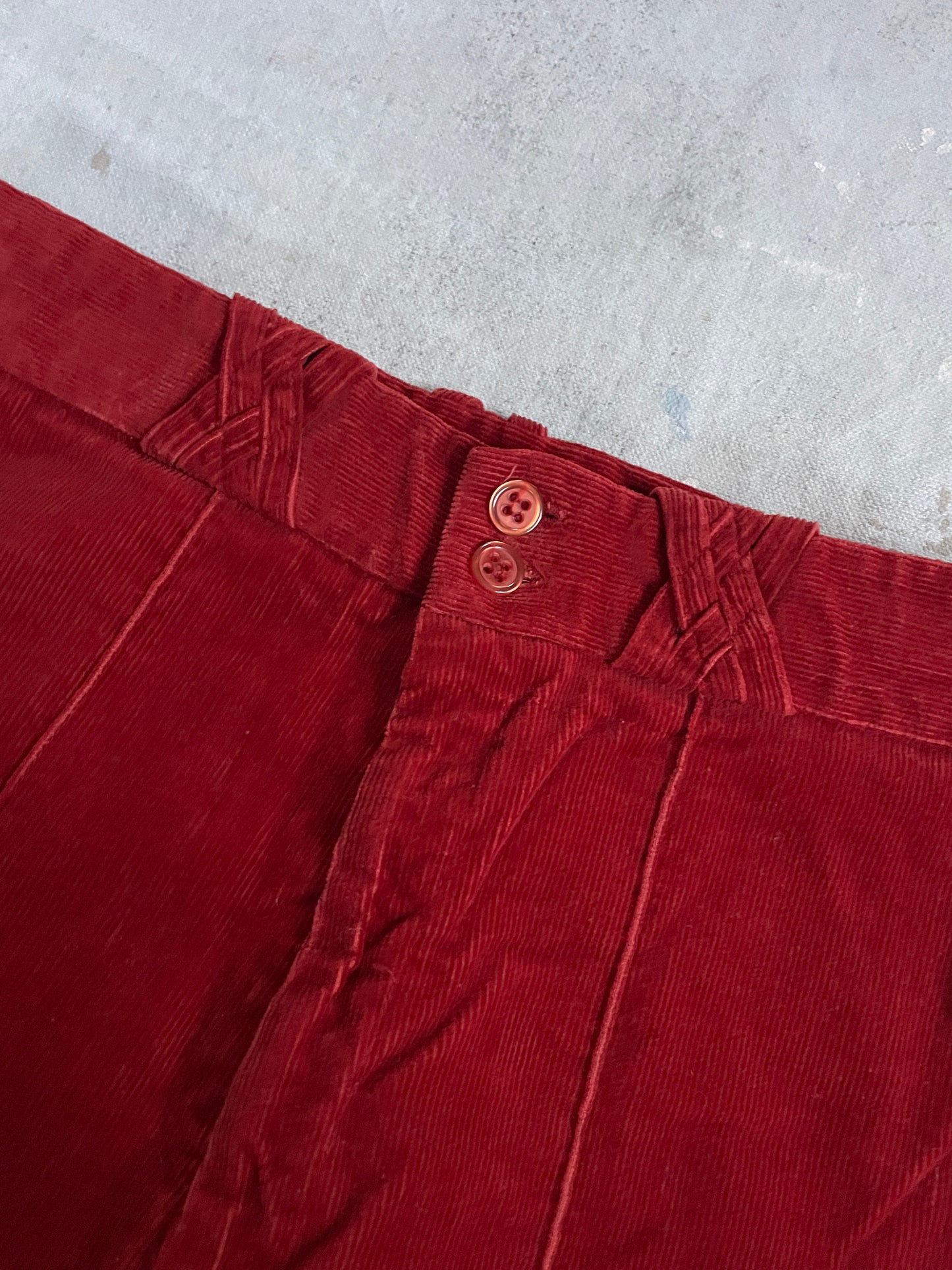 70s Rust Wide Leg Corduroy Pants