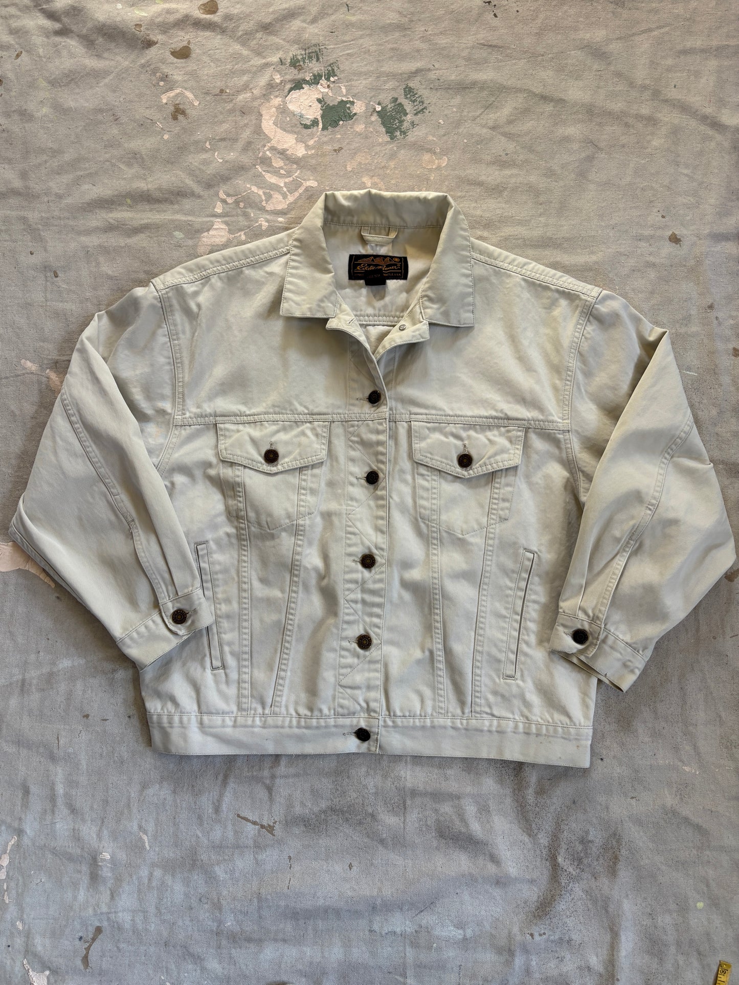 Vintage 90s Eddie Bauer Ecru Jean Jacket