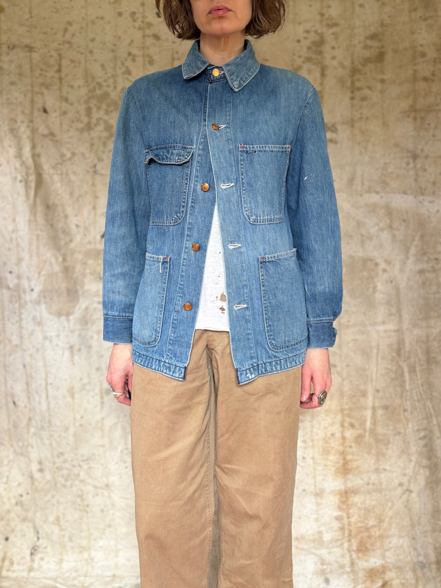 70s Faded Wrangler Denim Chore Coat